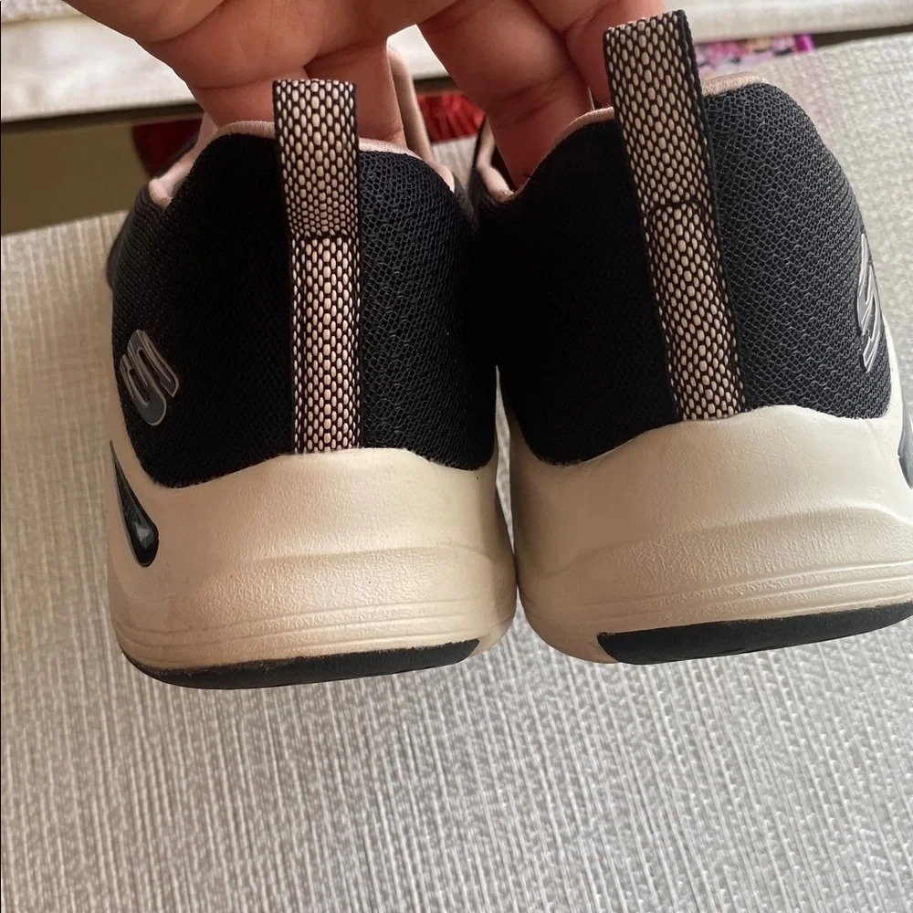 Skechers Women's Black and White Slip-On Sneakers - Picture 8 of 9